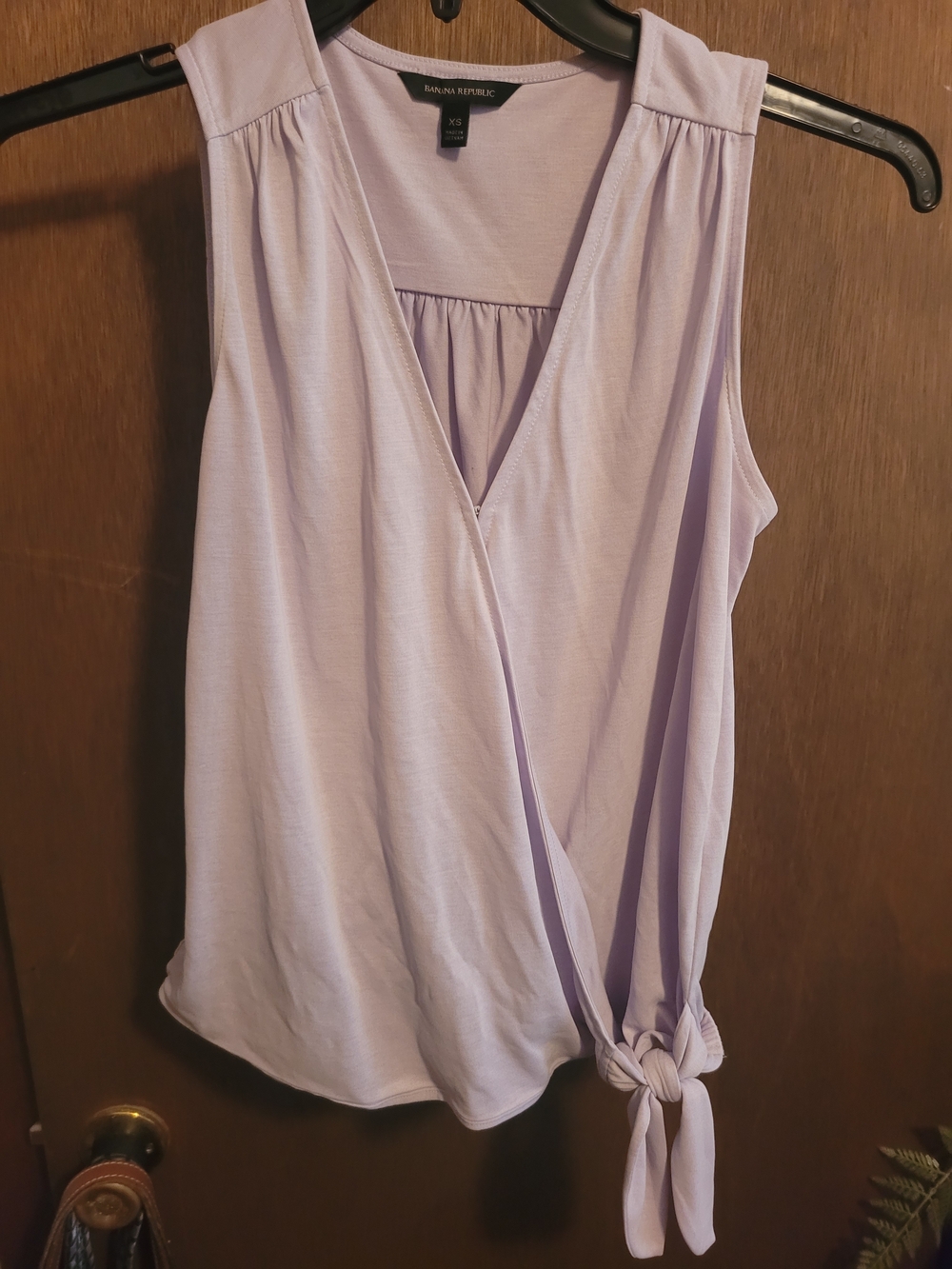 Banana Republic Lilac Sleeveless Wrap Tie Top